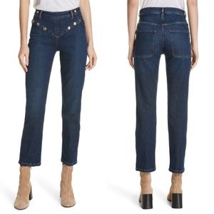 NEW Frame Le High Embellished Straight Jeans